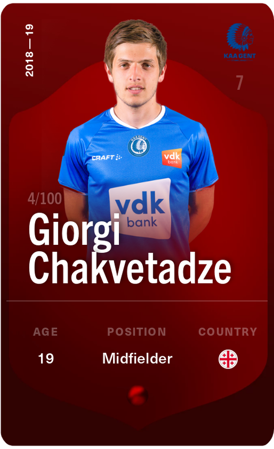 Giorgi Chakvetadze 2018-19 • Rare 4/100