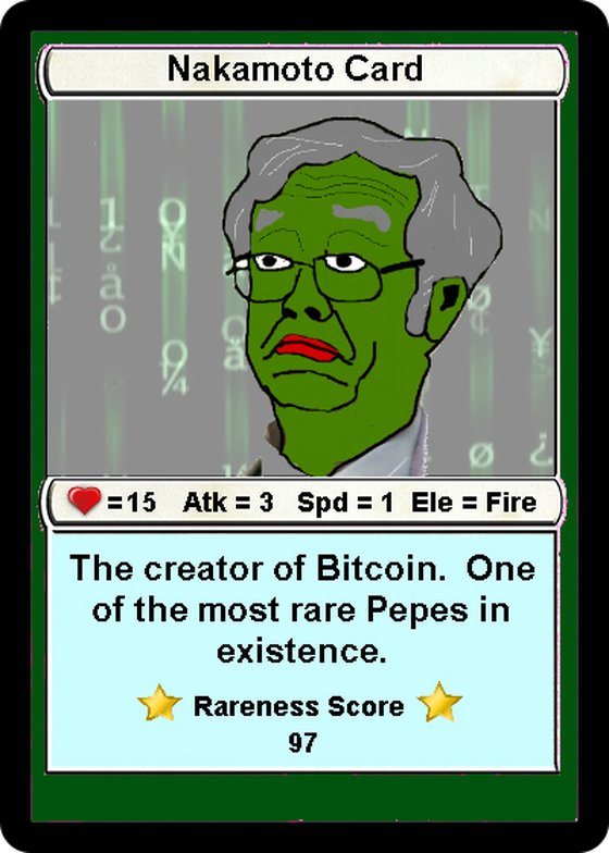 RAREPEPE Card 1, Series 1 - The Nakamoto Card