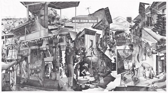 Tema Market - Ghana - Full drawing