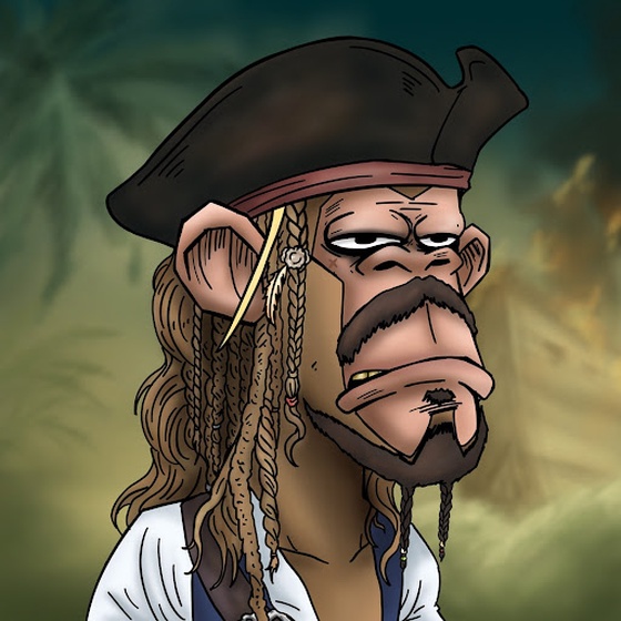 Animated Bored Ape [ Jack Sparrow ]