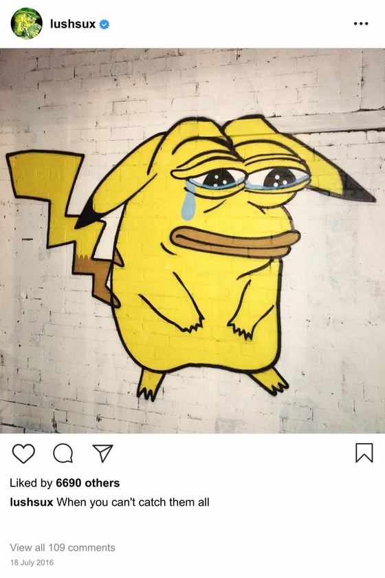 Lushsux #2416 - Mural Pepe Pikachu