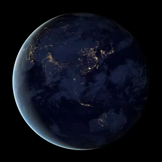 Earth Globe at Night