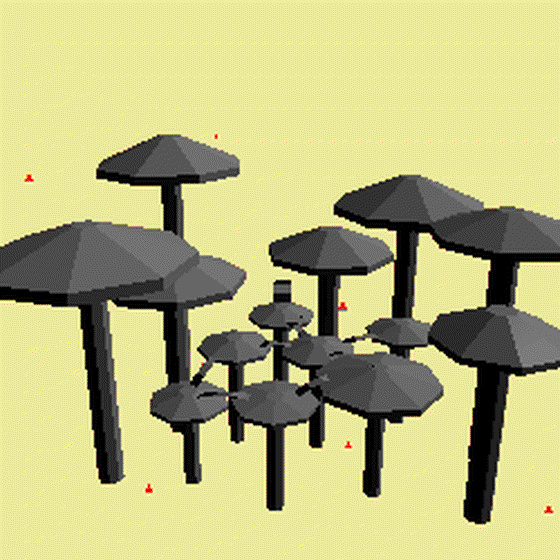 mushroom forest (キノコの森): obsidian enlightened (red fragmented)