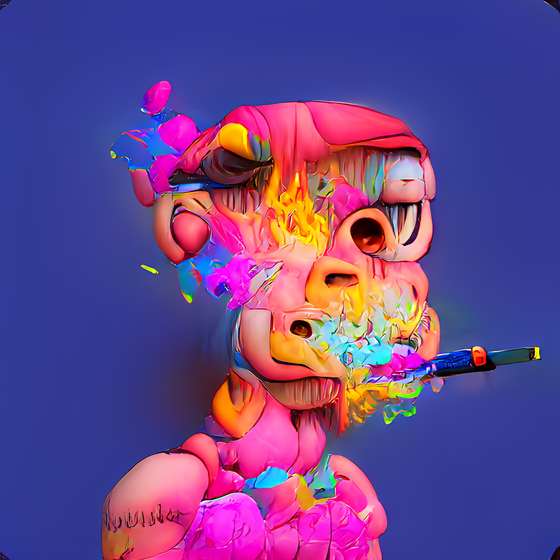 Bored pink smoking ape - 