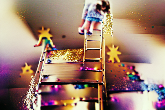 Climbing the ladder and jumping from the last wrung into my uncle’s arms laughing.