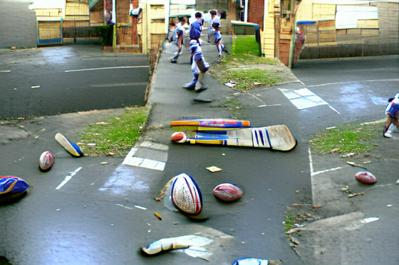 Playing rugby league and cricket in the street every day after school.