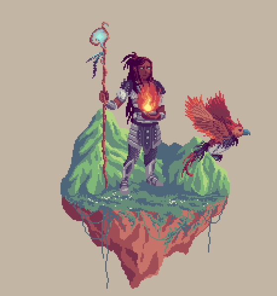 Valiant Human Phoenix Druid from The Mountains