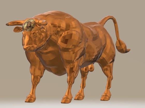 Bronze Bitcoin Bull