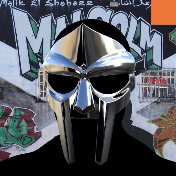 Villain #292 - The Chrome DOOM Villain on the Malcolm Mural background with the Original Accent