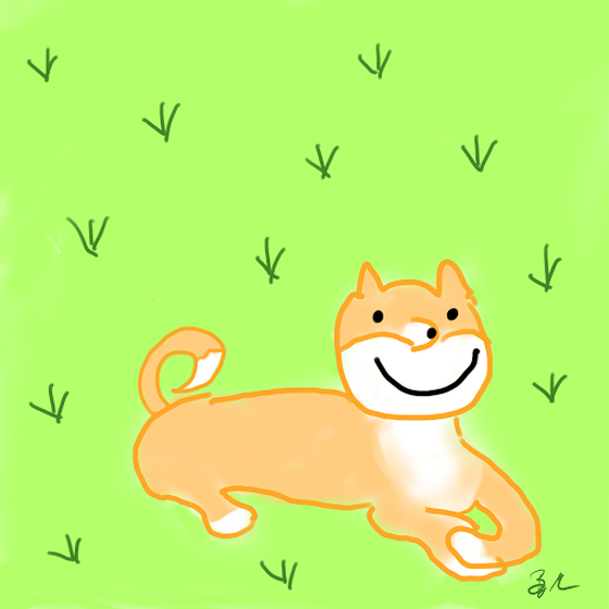 #5: Crappy Dogecoin Doodles: Happy Doge in a Field