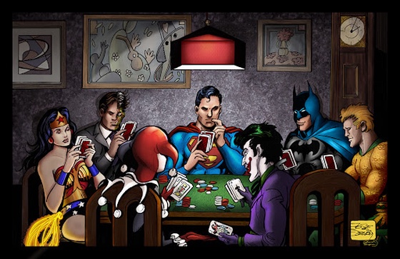 Heroes Playing Poker - Painterly Edition