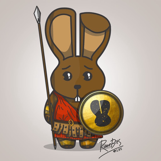 Rarebit #185 - Bunnies of Sparta - Trainee Shield Bunny