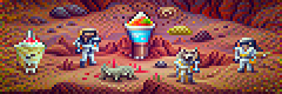 #954 The wolves are eating icecreams on mars