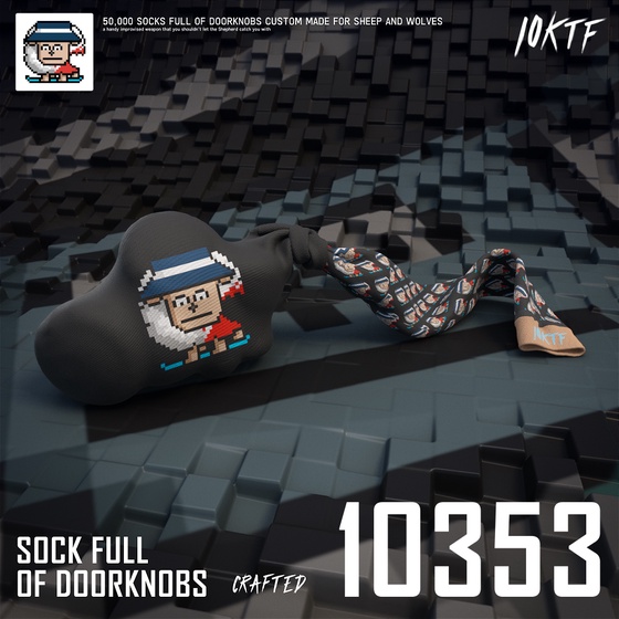 Wolf Sock Full of Doorknobs #10353