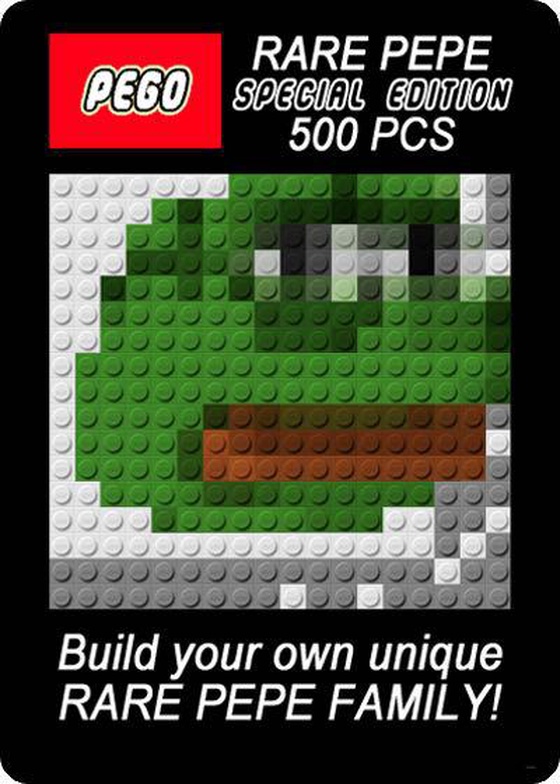 'PEGO' LEGO PEPE - LEGOPEPE - Series 11, Card 39 of the much sought after RarePepe originals.