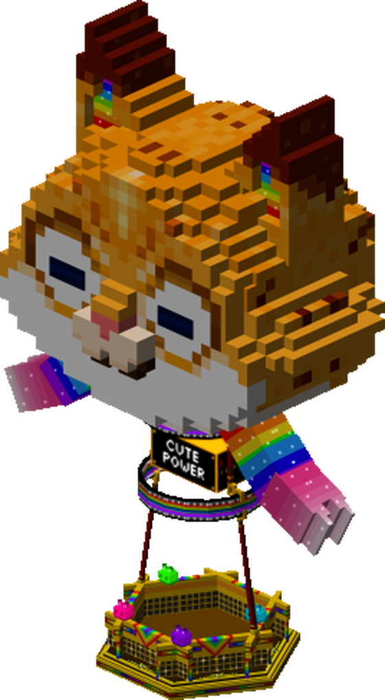 Rainbow cat hot air ballon