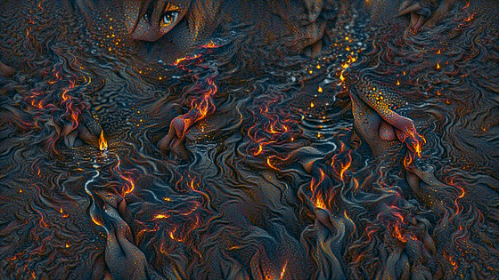 GLIMMERING RIVER OF FLAMES FIRE ELEMENT