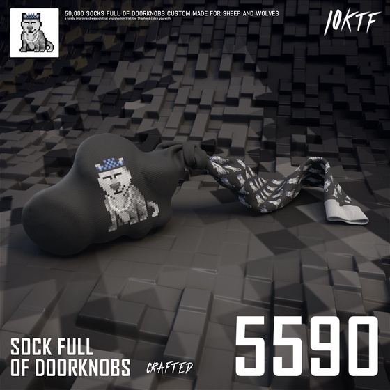 Wolf Sock Full of Doorknobs #5590