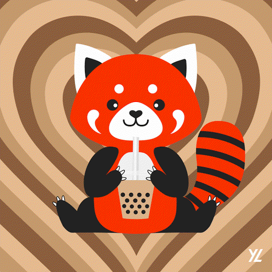 Red Panda holding a classic boba tea #28/40