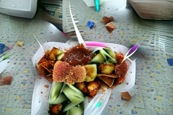 Eating rojak