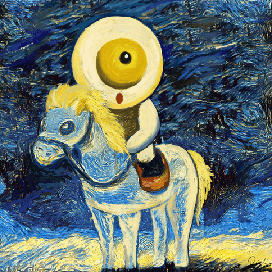 Roboeye on a horse