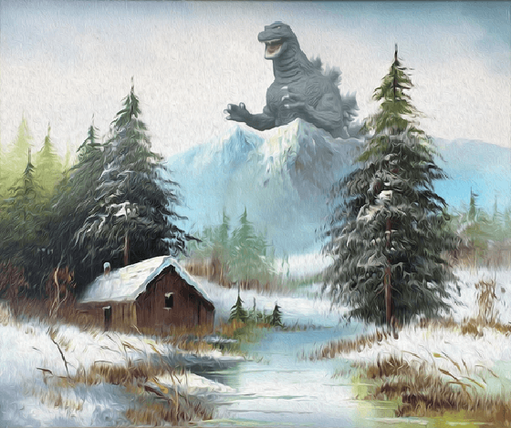 Mountain Cabin Godzilla