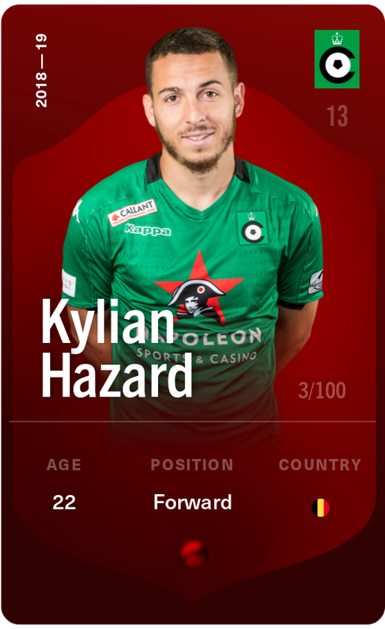 Kylian Hazard 2018-19 • Rare 3/100