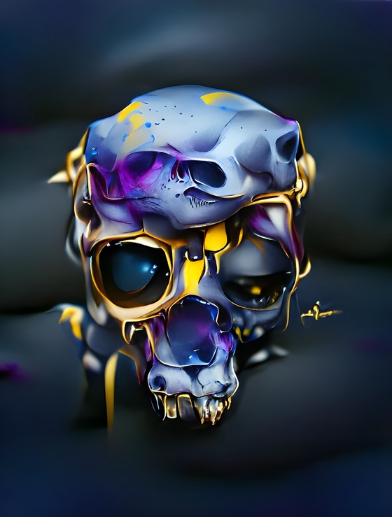 Gold&Purple Skull