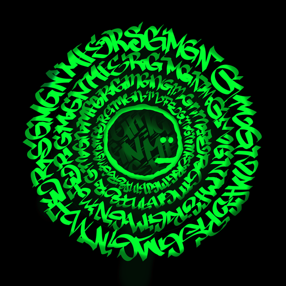 GM GN MFER CALLIGRAFFITI - Green