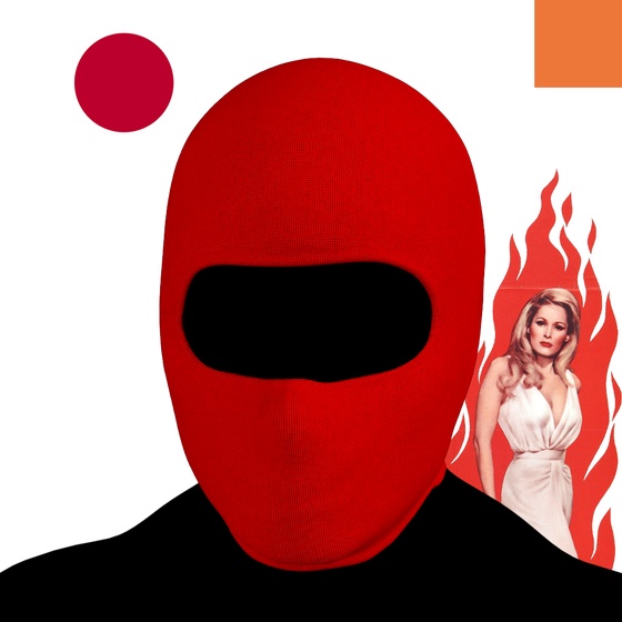 Villain #194 - The Red Balaclava Villain on the Japanese background with the Original Accent