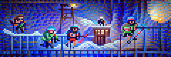 #422 The skiers are escaping a prison in the night