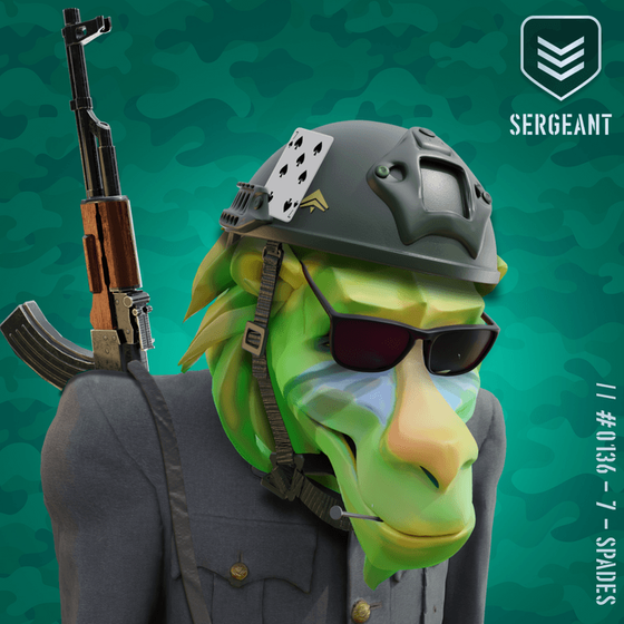 Happy Green Sergeant Baboon #136