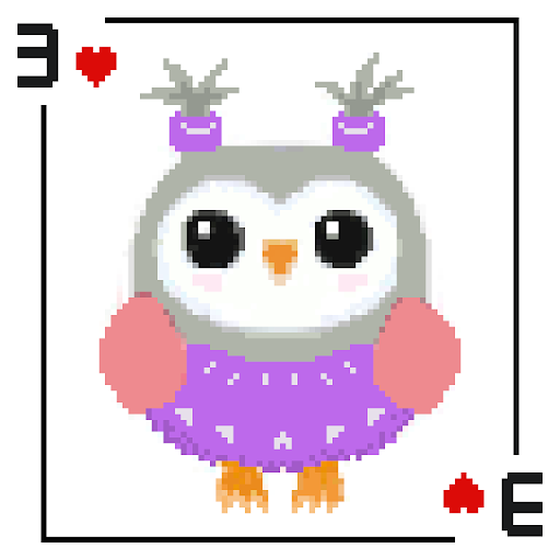 Owl Poker - 3 of Hearts