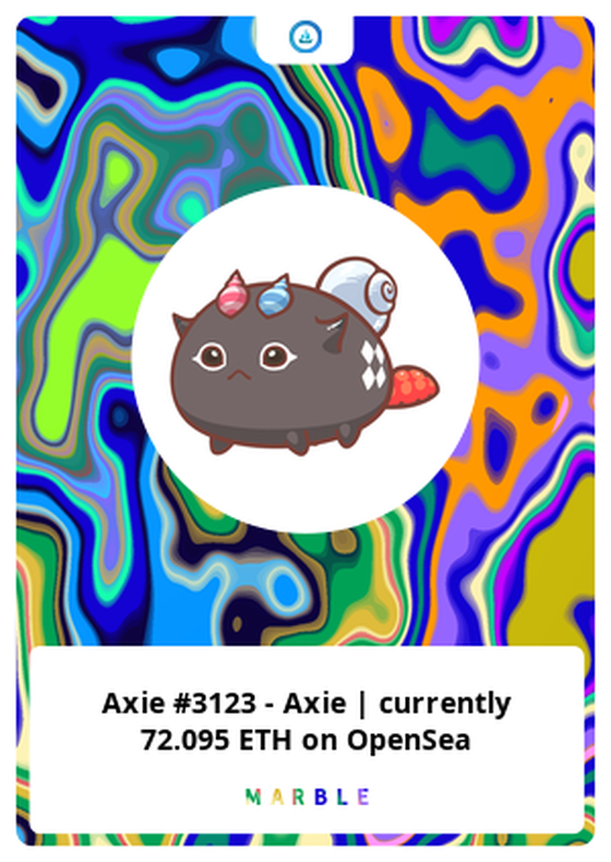 Axie #3123 - Axie | currently 72.095 ETH on OpenSea