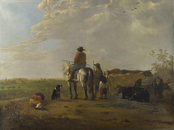 #43 0044 Aelbert Cuyp - A Landscape with Horseman, Herders and Cattle