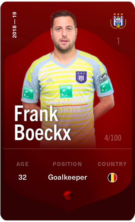 Frank Boeckx 2018-19 • Rare 4/100