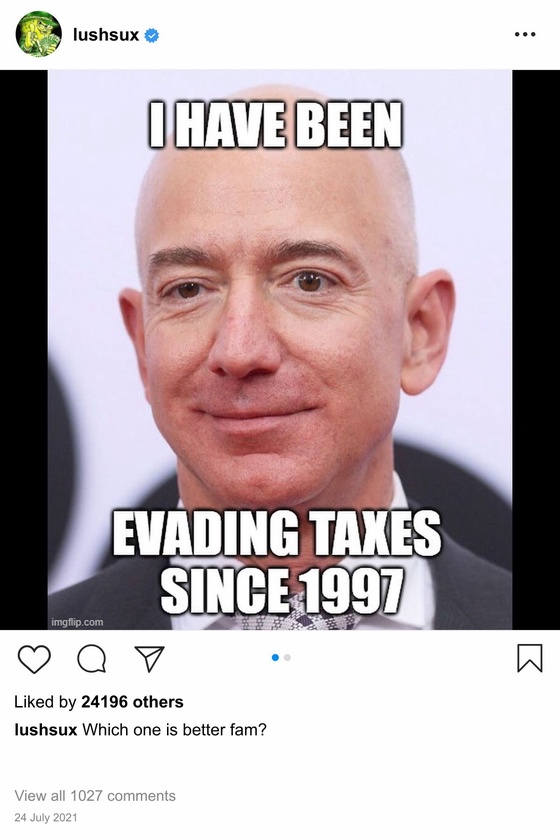 Lushsux #4370 - Shit Post Jeffrey Bezos