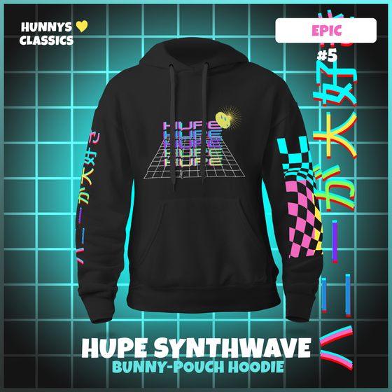 Hupe Synthwave Bunny-Pouch Hoodie #5