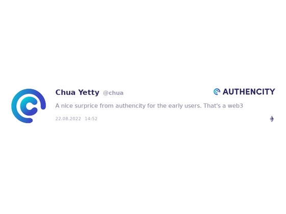 Authencity publication by Chua Yetty (@chua)