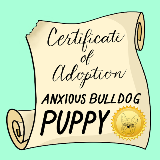 Anxious Bulldog Puppy Adoption Certificate