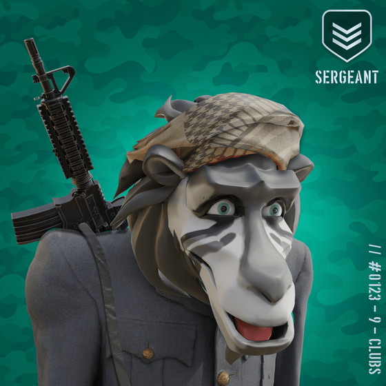 Surprised Black Sergeant Baboon #123