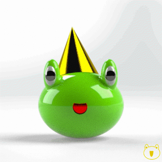 Kawaii Froggie #GOLD_PARTY_HAT