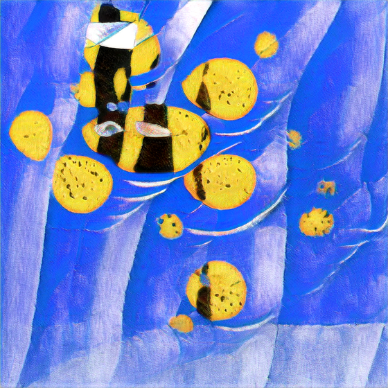 Composition No. 2, Babble With Blue On Yellow