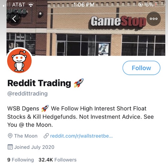 @reddittrading – 32.4K Twitter Followers