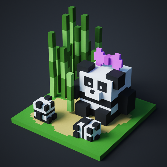 Pandas & Bamboos (3D)