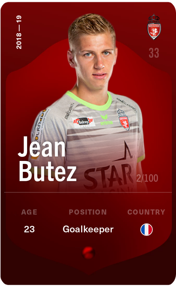 Jean Butez 2018-19 • Rare 2/100