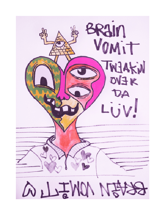 "TWEAKiN OÜT!" 1/1 doodle by Steven Rea