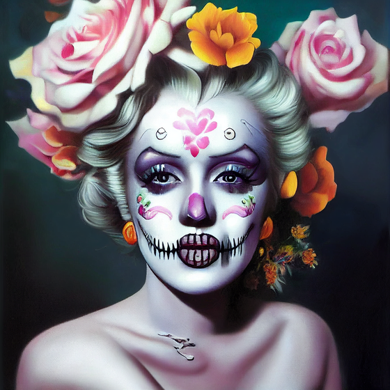 Celebrity Sugar Skulls - Marilyn II