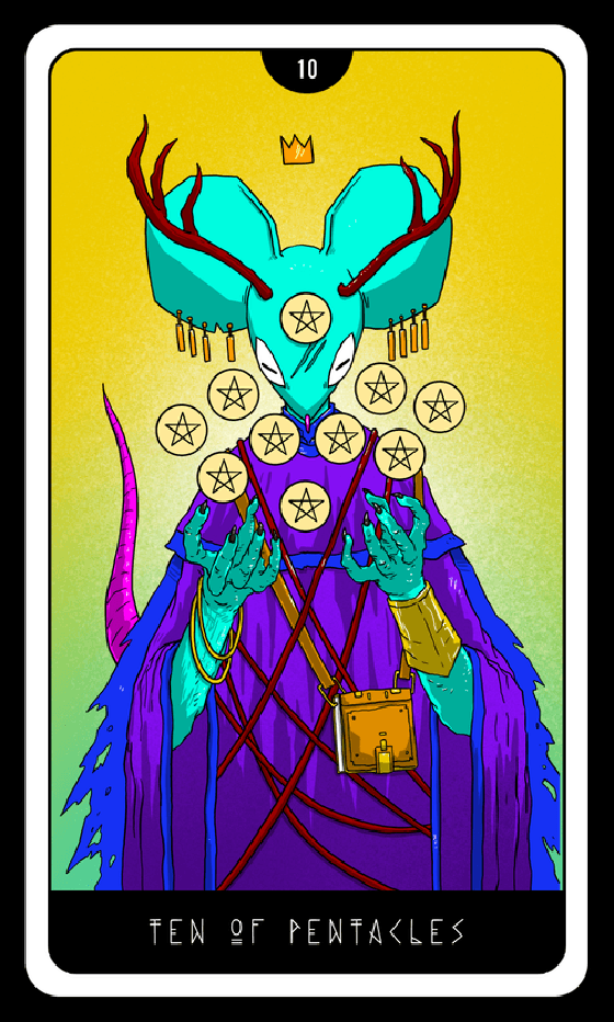 Rosko Sees the Future: Ten of Pentacles - Original Coloring