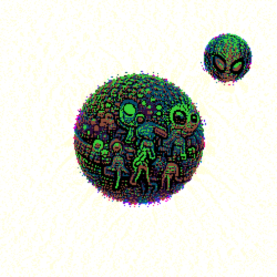 SPARKELING ALIENS PLANET